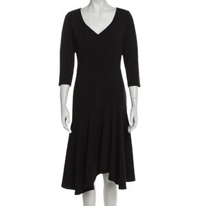 HALSTON HERITAGE | V Neck Midi Dress
